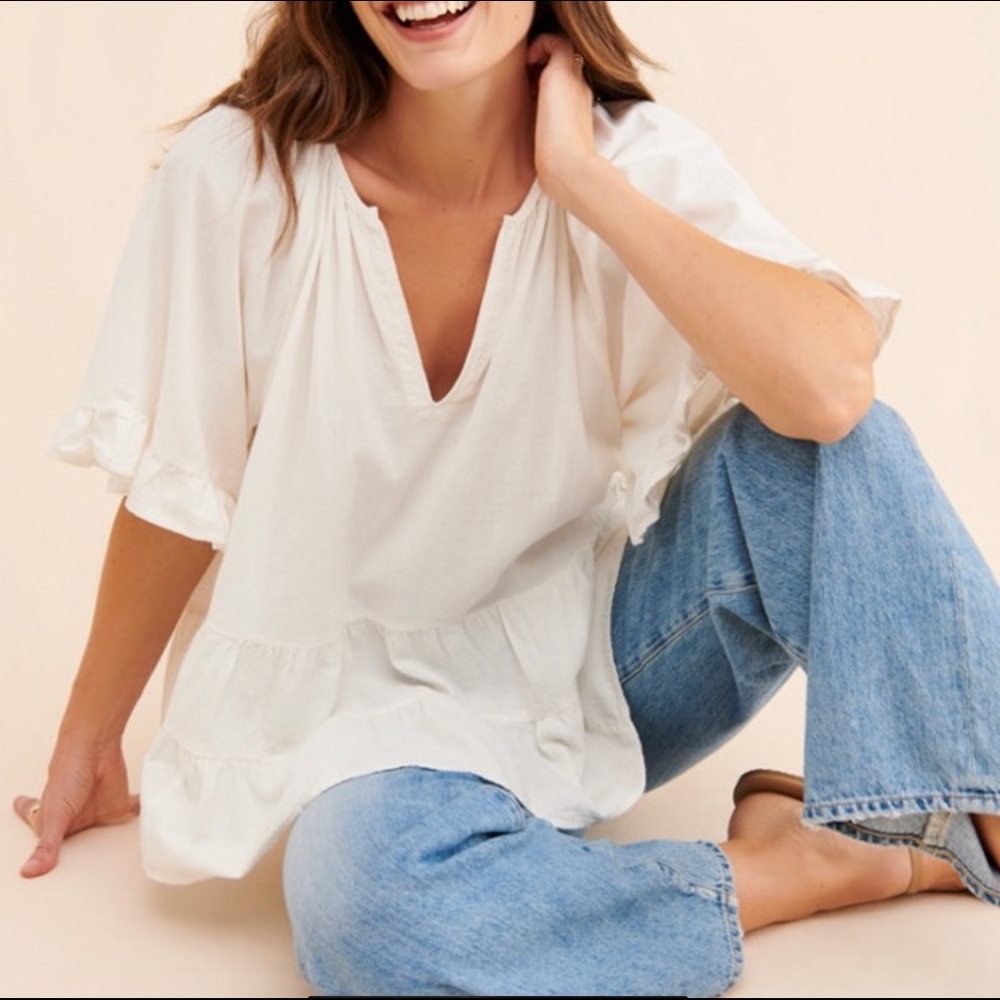 Anthropologie Gesine Tiered Swing Blouse XS